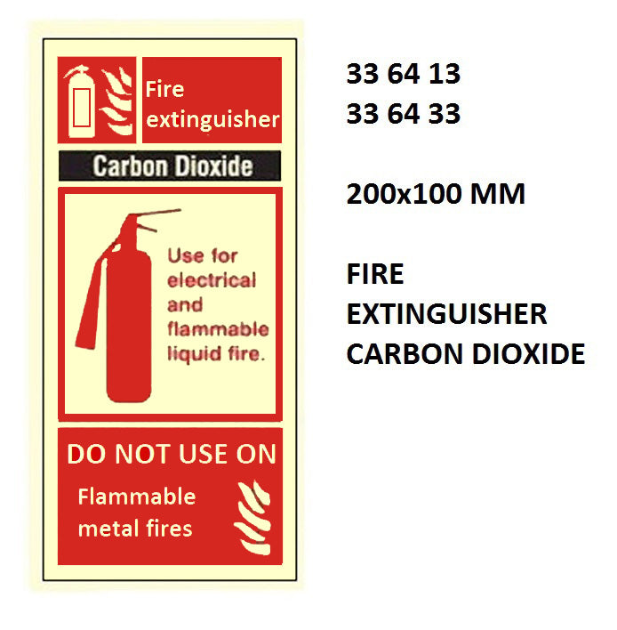 336433-FIRE EQUIPMENT SIGN CO2, FIRE EXTINGUISHER 200X100MM