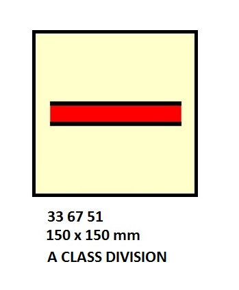 336751-FIRE CONTROL SYMBOL ISO 17631, A CLASS DIVISION 150X150MM