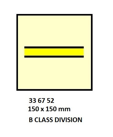 336752-FIRE CONTROL SYMBOL ISO 17631, B CLASS DIVISION 150X150MM