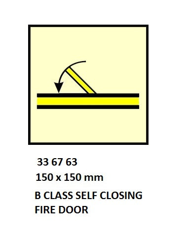 336763-FIRE CONTROL SYMBOL ISO 17631, B SELFCLOSE FIREDOOR 150X150MM