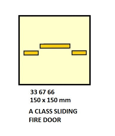 336766-FIRE CONTROL SYMBOL ISO 17631, A SILIDING FIRE DOOR 150X150MM