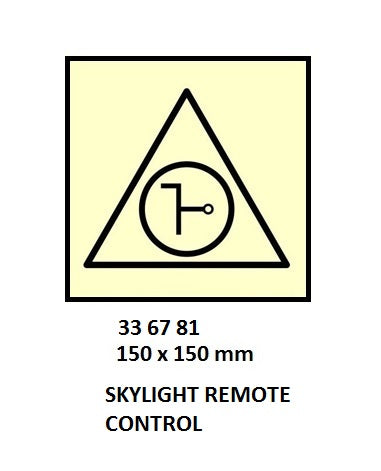 336781-FIRE CONTROL SYMBOL ISO 17631, SKYLIGHT RMT CONTROL 150X150MM