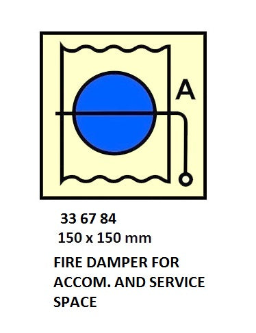 336784-FIRE CONTROL SYMBOL ISO 17631, F-DAMPER F/ACC&S-SPACE 150X150