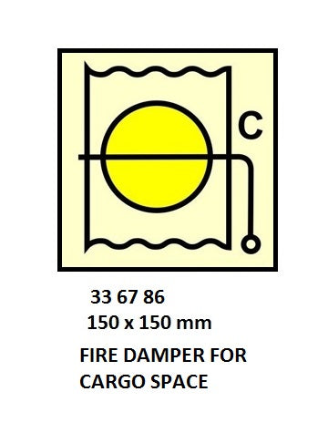 336786-FIRE CONTROL SYMBOL ISO 17631, F-DAMPER F/CARGO-SPACE 150X150