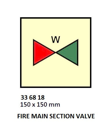 336818-FIRE CONTROL SYMBOL ISO 17631, FIRE MAIN SEC VALVE 150X150MM