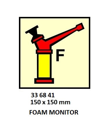 336841-FIRE CONTROL SYMBOL ISO 17631, FOAM MONITOR 150X150MM