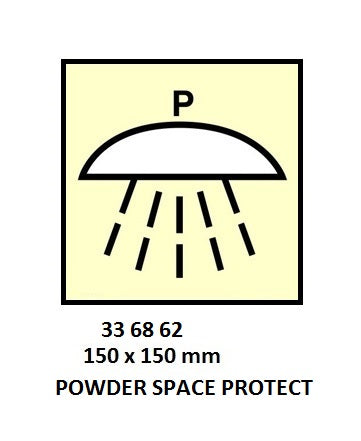 336862-FIRE CONTROL SYMBOL ISO 17631, SPACE PROTECTD BY POWDR EXTING