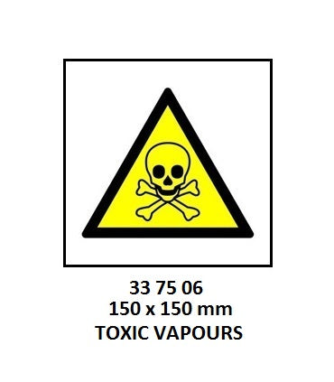 337506-SIGN WHITE VINYL SELF ADHESIVE, #7506 150X150MM DANGER TOXIC
