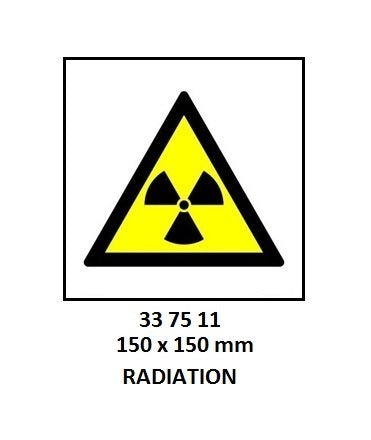 337511-SIGN WHITE VINYL SELF ADHESIVE, #7511 150X150MM RADIATION RISK