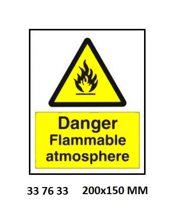 337633-SIGN WHITE VINYL SELF ADHESIVE, 7633 200X150MM DANGER FLMBL AT
