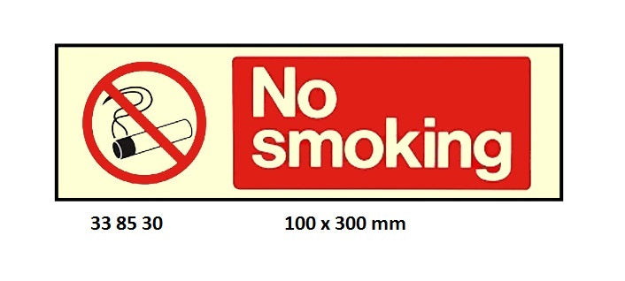 338530-SIGN WHITE VINYL SELF ADHESIVE, PROHIBITION #8530 100X300MM