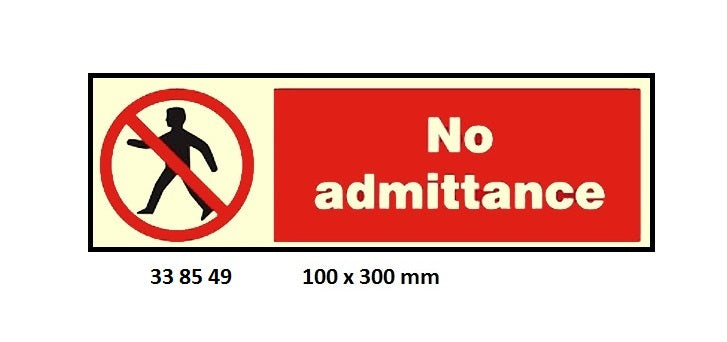338549-SIGN WHITE VINYL SELF ADHESIVE, PROHIBITION #8549 100X300MM