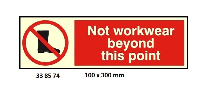 338574-SIGN WHITE VINYL SELF ADHESIVE, NO WORKWEAR #8574 100X300MM