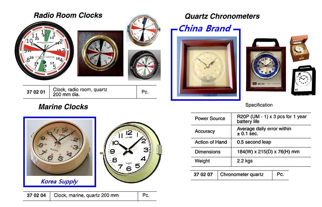 370204-CLOCK MARINE QUARTZ 200MM