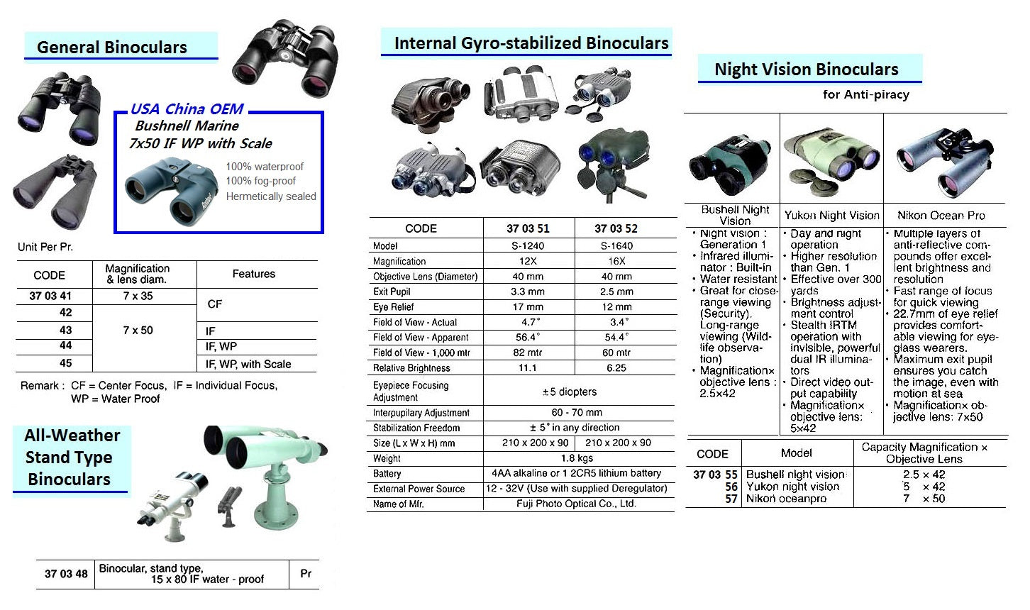 370343-BINOCULARS 7X50IF, FUJINON