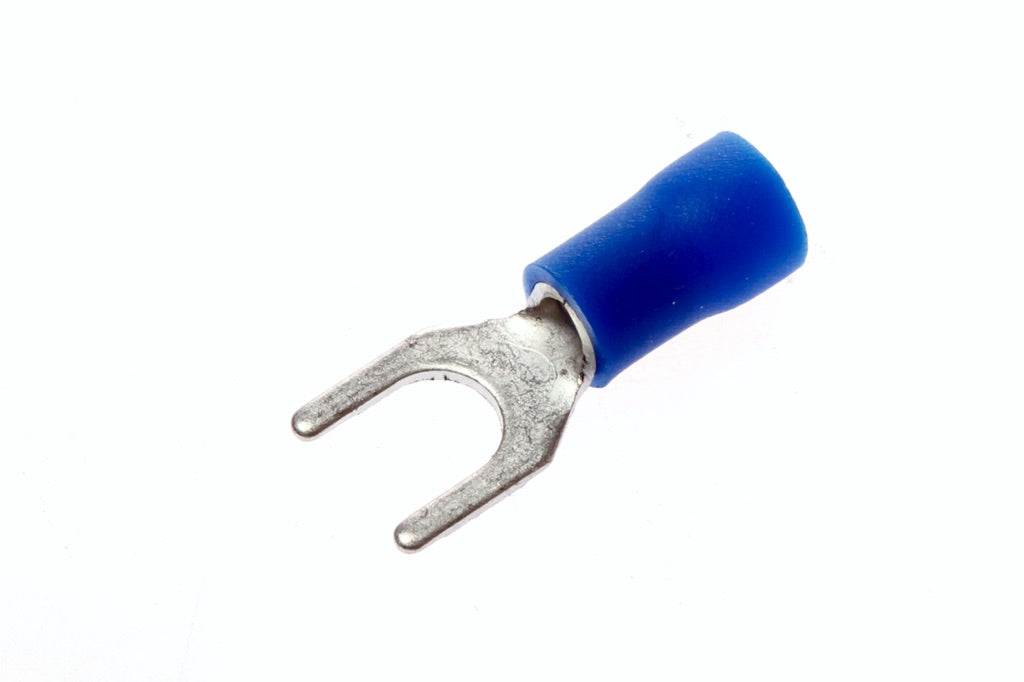 794533-TERMINAL LUG INSULATED SPADE, 2MM2 HOLE DIA 4MM BLUE