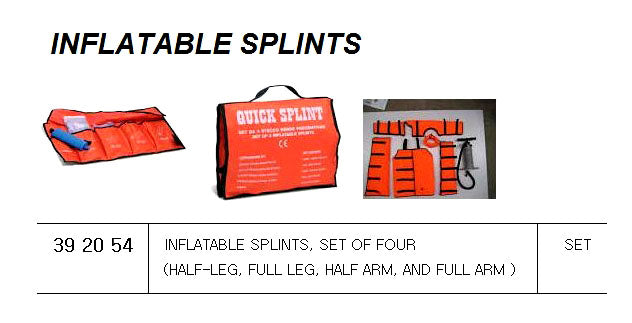 392054-INFLATABLE SPLINT, FOR U.K. SHIPS