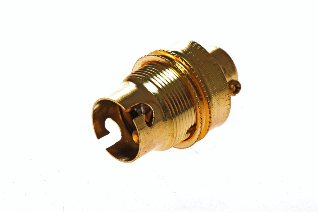 793516-LAMP HOLDER EUROPEAN BRASS, BA-15D WITH BUSHING M10