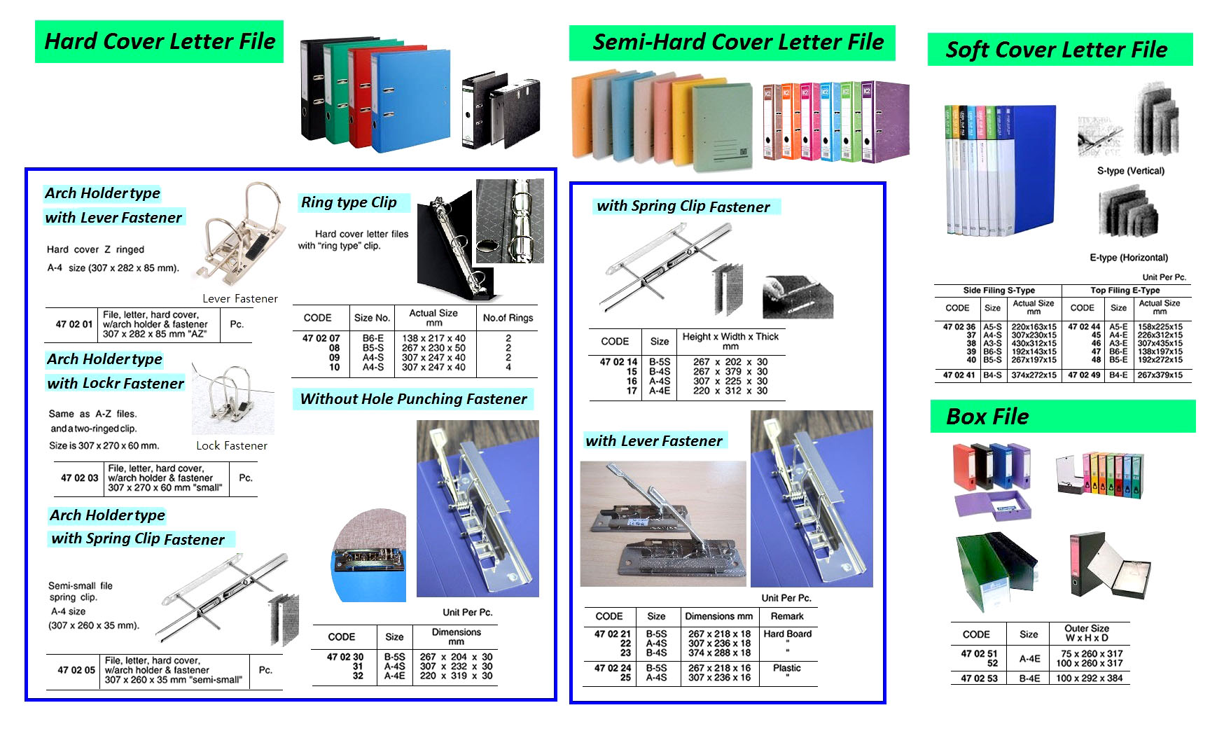 470205-FILE HARD COVER W/ARCH HOLDER, &FASTENER A-4 ?SEMI-SMALL?