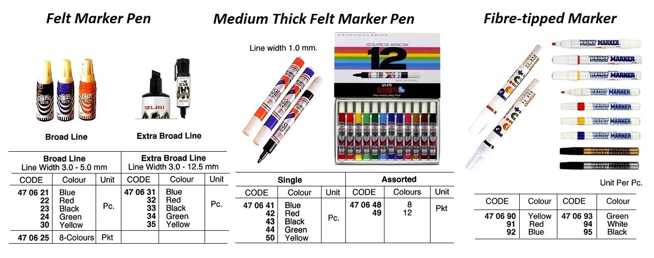 470643-FELT MARKER PEN MEDIUM THICK, BLACK