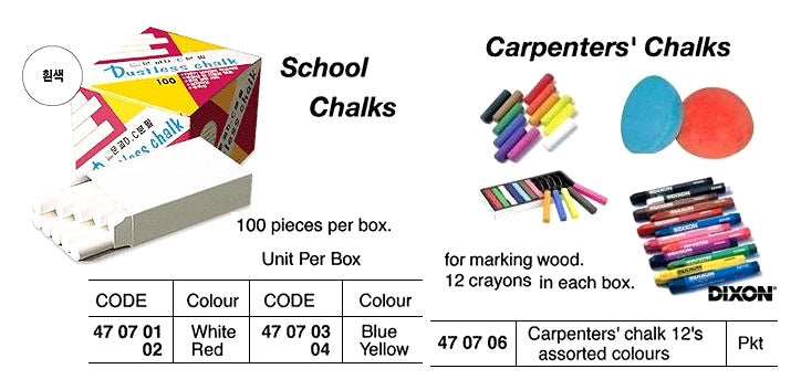 470701-CHALK SCHOOL WHITE 100?S
