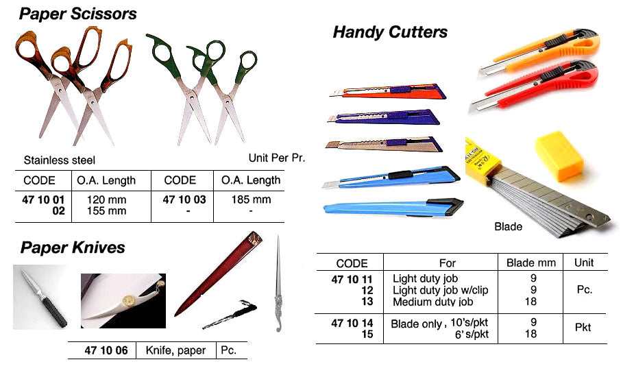 471001-SCISSORS PAPER STAINLESS STEEL, OVERALL LENGTH 120MM