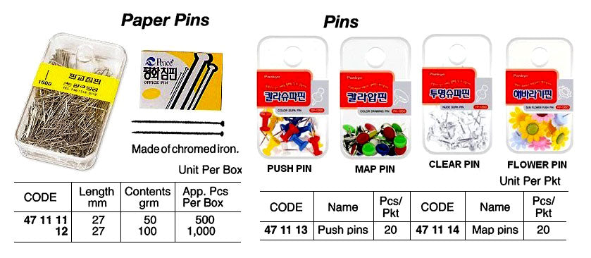 471111-PAPER PIN 27MM 50GRM