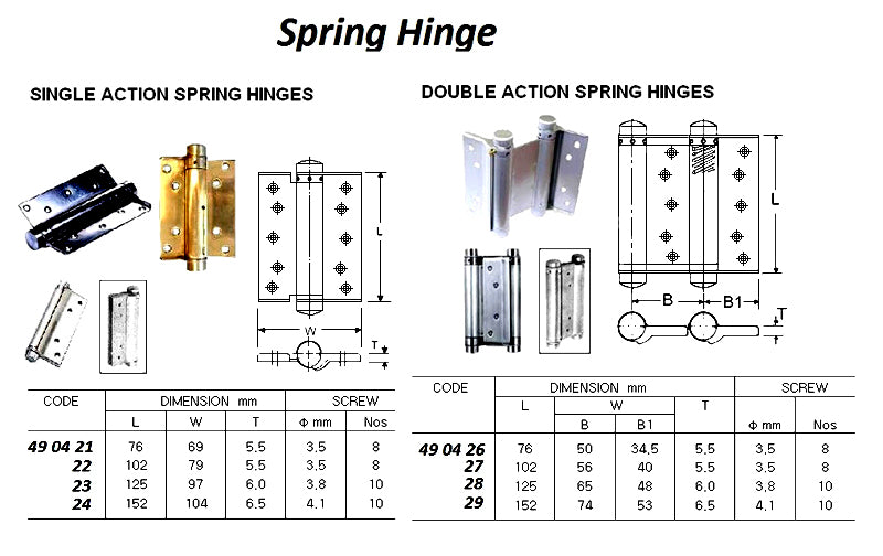 490423-SPRING HINGE 125mm