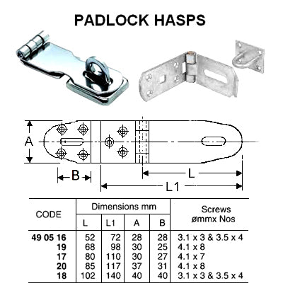 490518-PADLOCK HASP BRASS L102XW40MM