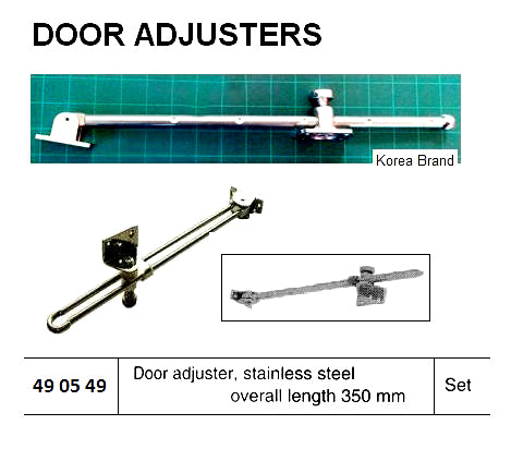 490549-DOOR ADJUSTER STAINLESS STEEL, OVERALL LENGTH 350MM