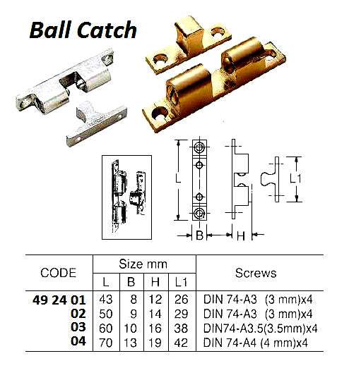 492401-BALL CATCH BASE SIZE 8X43MM, SCHWEPPER 4090