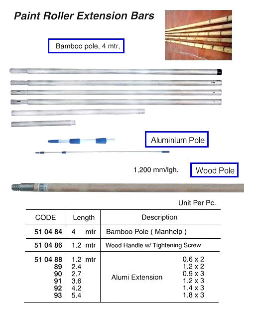 510492-EXTENSION BAR FOR PAINT ROLLER, ALUMINIUM 4.2MTR