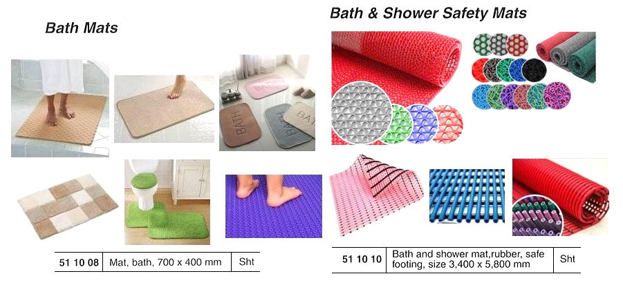511010-MAT BATH & SHOWER RUBBER, SAFE FOOTING 355X558MM