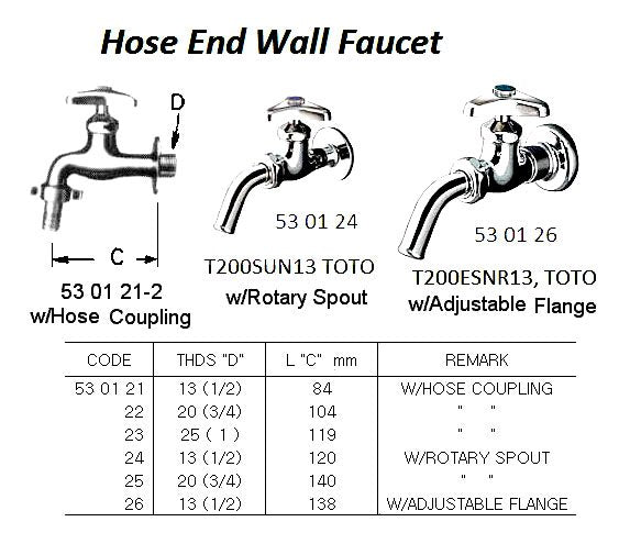 530125-FAUCET WALL WITH ROTARY SPOUT, 20(3/4)