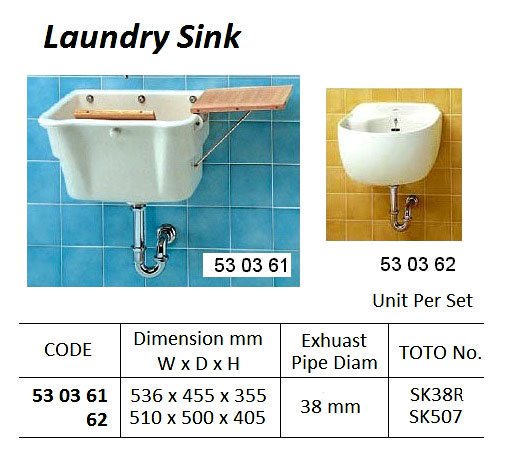 530362-SINK LAUNDRY W510XD500XH405MM