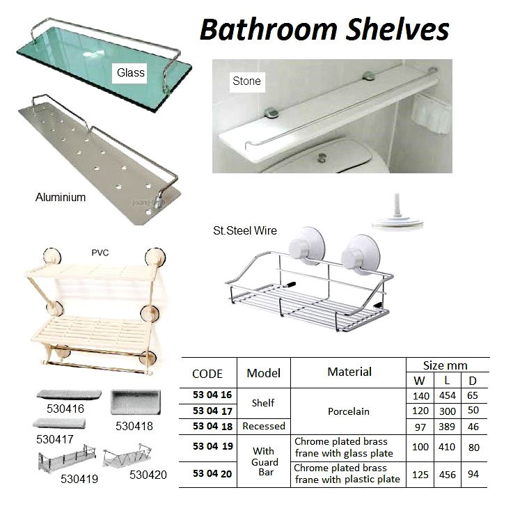 530417-SHELF BATHROOM PORCELAIN, W120XL300XD50MM