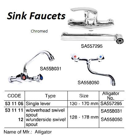 531106-FAUCET SINK CHROMED WATERLINE, SINGLE LEVER 130-170MM SA557295
