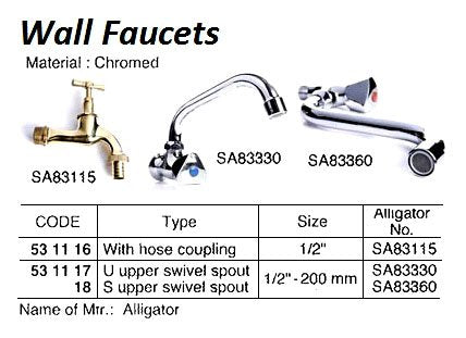 531116-FAUCET WALL W/HOSE COUPLING, WATERLINE 1/2? SA83115