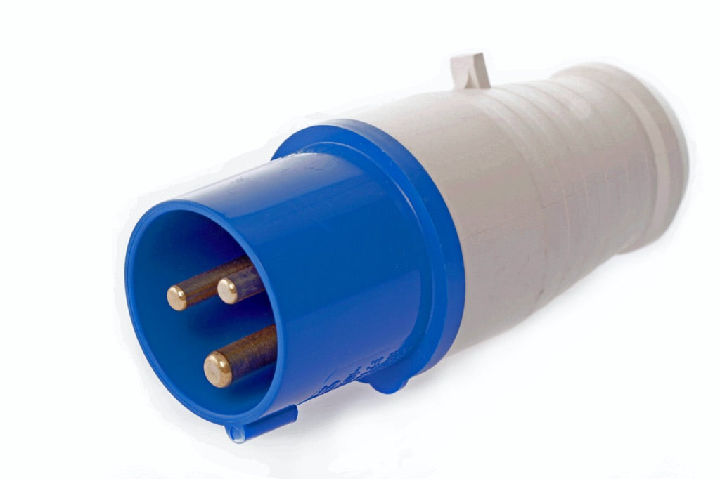 792756-PLUG ANGLE WATERTIGHT IEC, 2P+E AC200-250V BLUE PI2-2B1