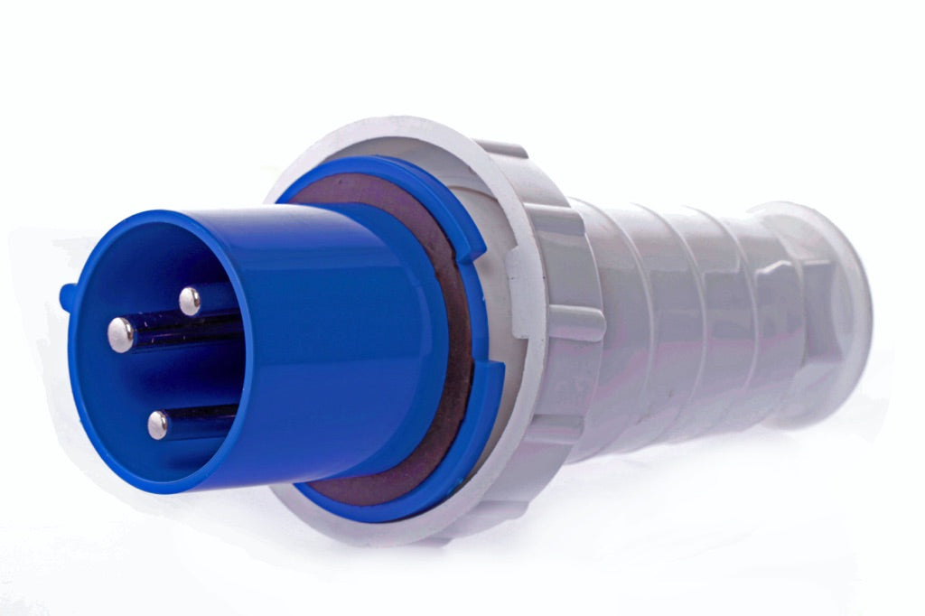 792705-PLUG CEE MALE AC220V BLUE 3P, 63AMP 6H IP67