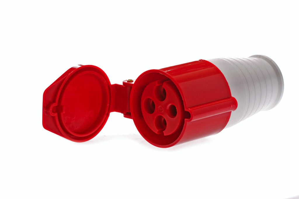 792721-PLUG CEE FEMALE AC380V RED 4P, 32AMP 6H IP44