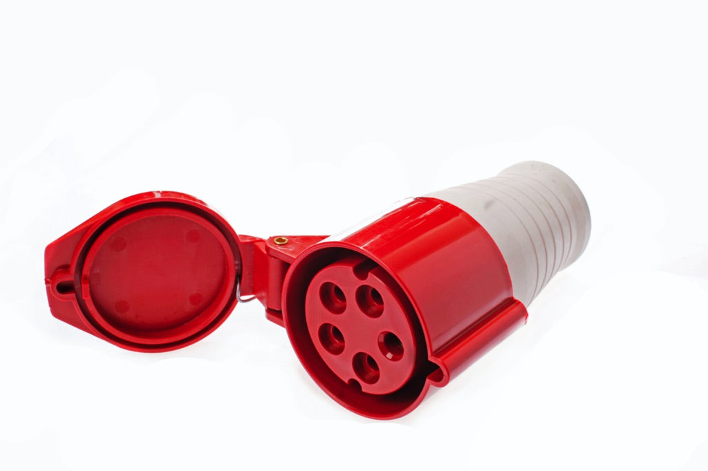792726-PLUG CEE FEMALE AC380V RED 5P, 16AMP 6H IP44
