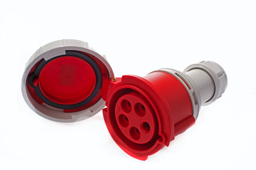 792728-PLUG CEE FEMALE AC380V RED 5P, 16AMP 6H IP67