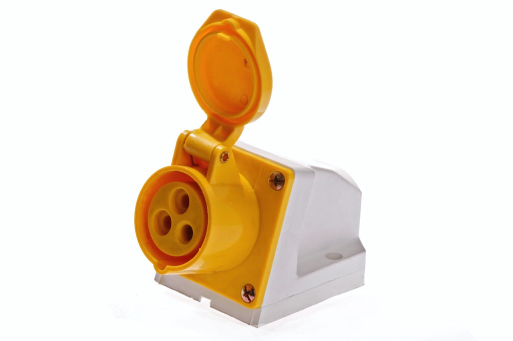 792761-RECEPTACLE WATERTIGHT IEC TYPE, 2P+E AC100-130V YELLOW RI2-2
