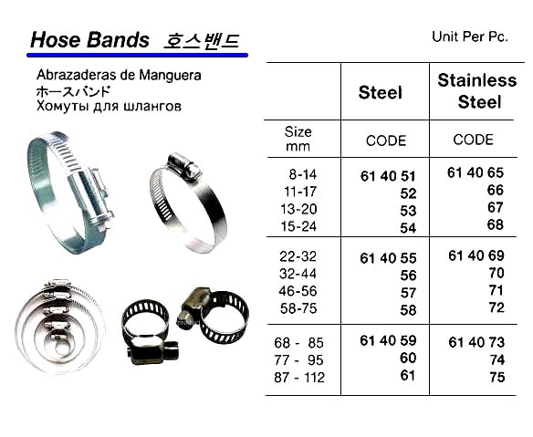 614051-HOSE BAND GALV STEEL 8-14MM