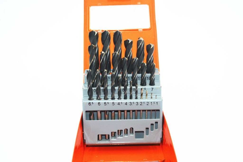 630257-DRILL SET HSS STRAIGHT SHANK, 1-5.9MM 50?S IN STEEL CASE
