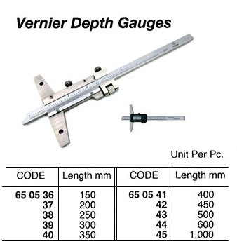 650542-VERNIER DEPTH GAUGE, STAINLESS STEEL 450MM
