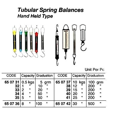 650742-SPRING BALANCE TUBULAR, HAND TYPE CAPACITY 30KGS