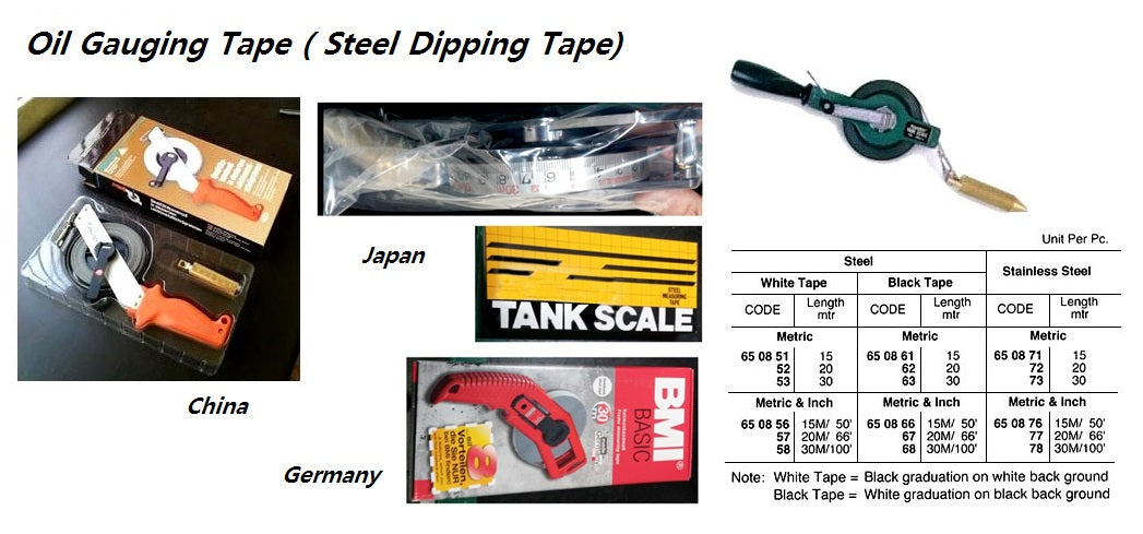 650853-TAPE OIL GAUGE STEEL, WHITE TAPE METRIC 30MTR