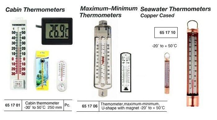 651710-THERMOMETER SEAWATER, COPPER CASED -20 TO +50C DEG